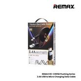 REMAX - RC-C001M Flushing Series 2.4A USB to Micro Charging Data Cable - Blue